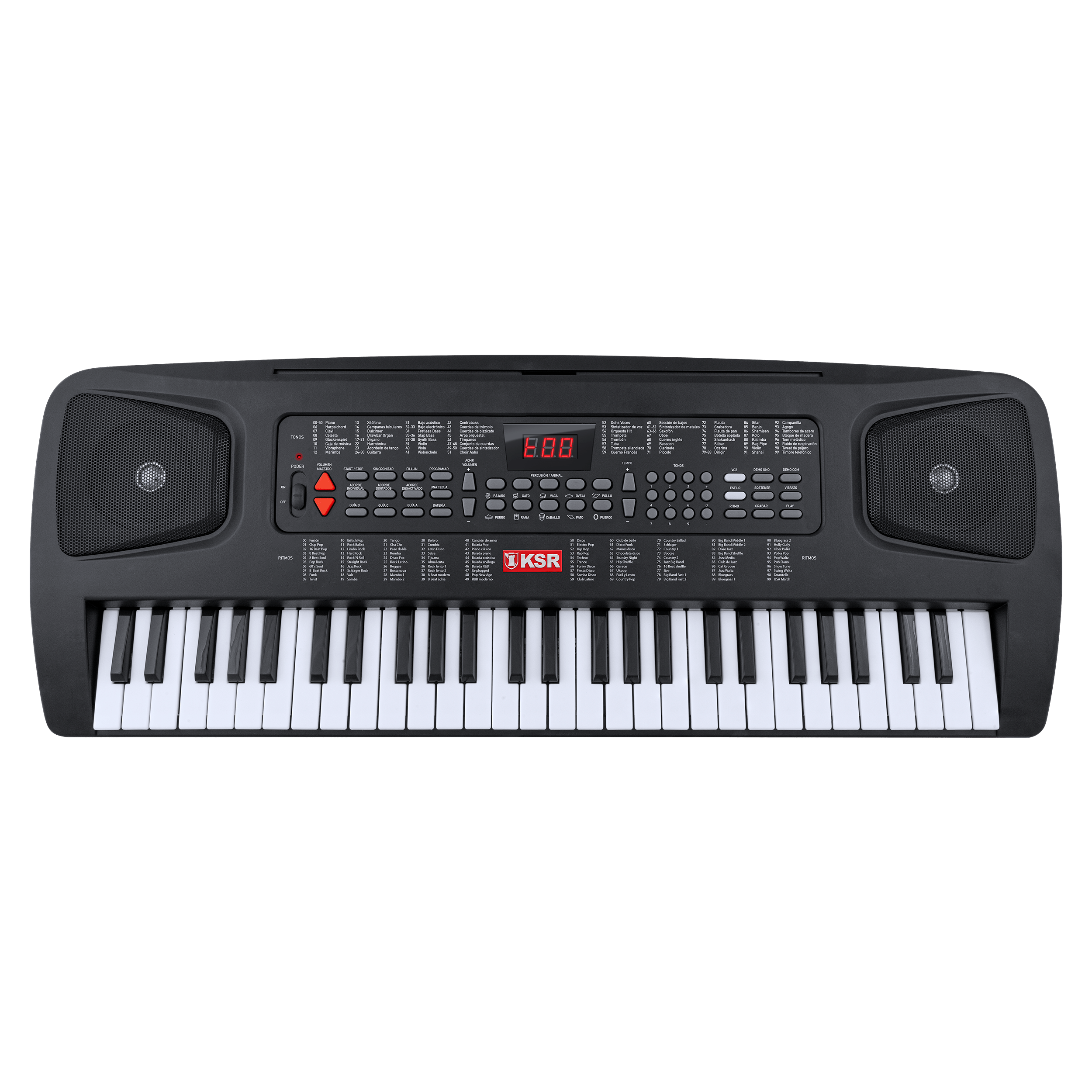 Teclado 54 Teclas Mitzu,1 00 Ritmos, 100 Tonos, 10 Canciones Demo, Temporizador, Metrónomo…