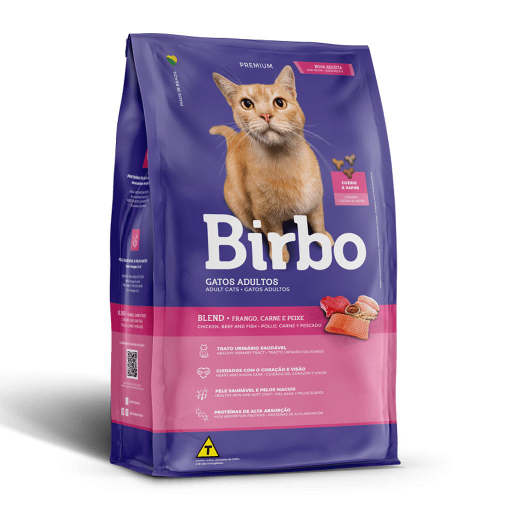 Concentrado para gato adulto Birbo gatos adultos blend pollo, carne y pescado - 55lb