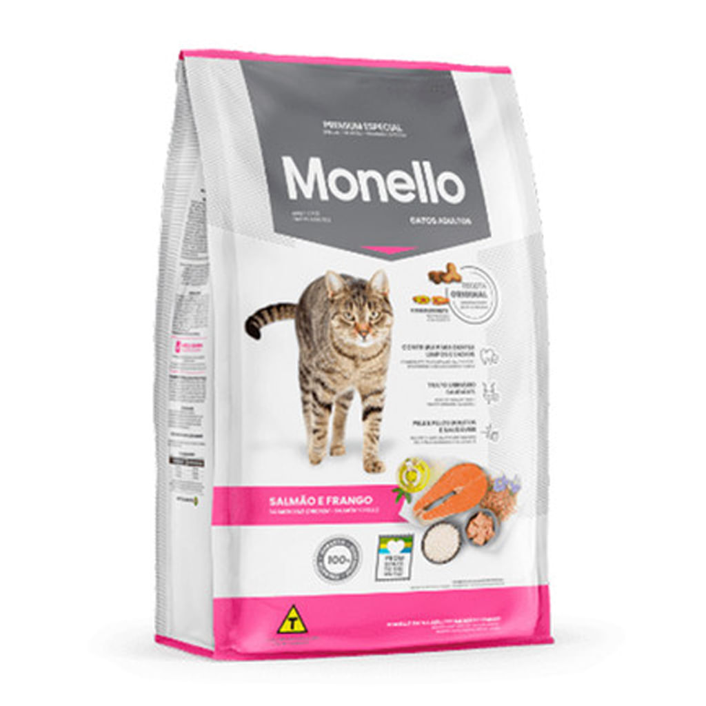 Concentrado para gato adulto Monello Salmón, Atún y Pollo - 15.4lb