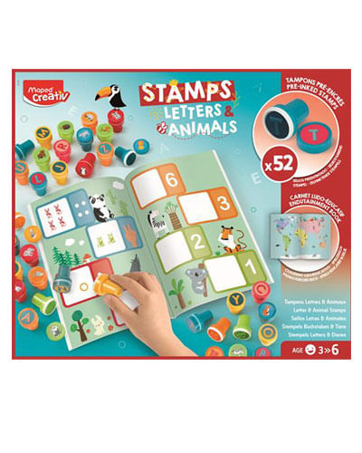 Juguete Montessori Maped Creativ libro de sellos alfabeto y animales