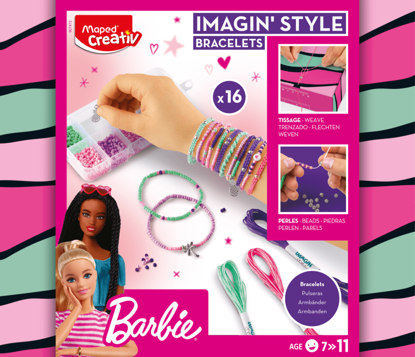 Juguete Montessori Maped Creativ kit para crear pulseras Barbie