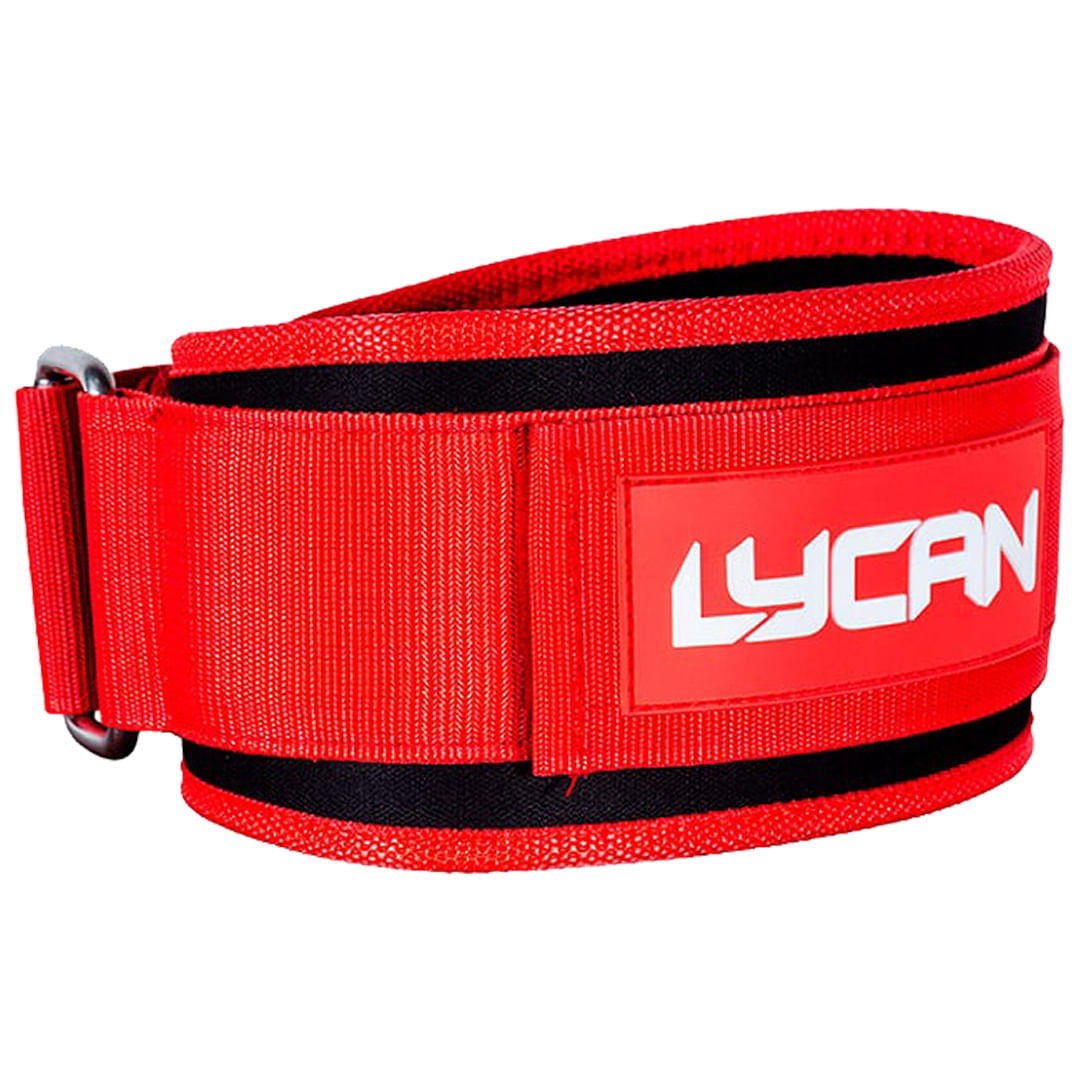 Cinturón con velcro de 4 pulgadas Lycan rojo L