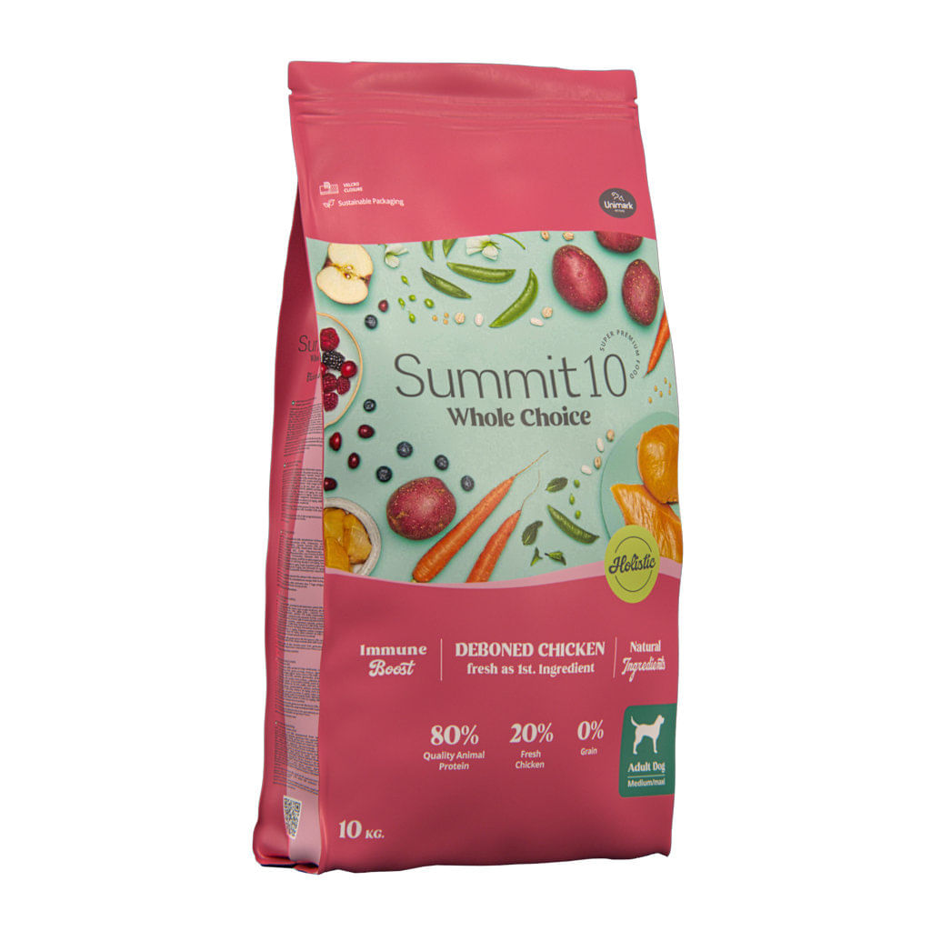 Concentrado para perro adulto Summit10 whole choice adulto medium pollo - 22lb
