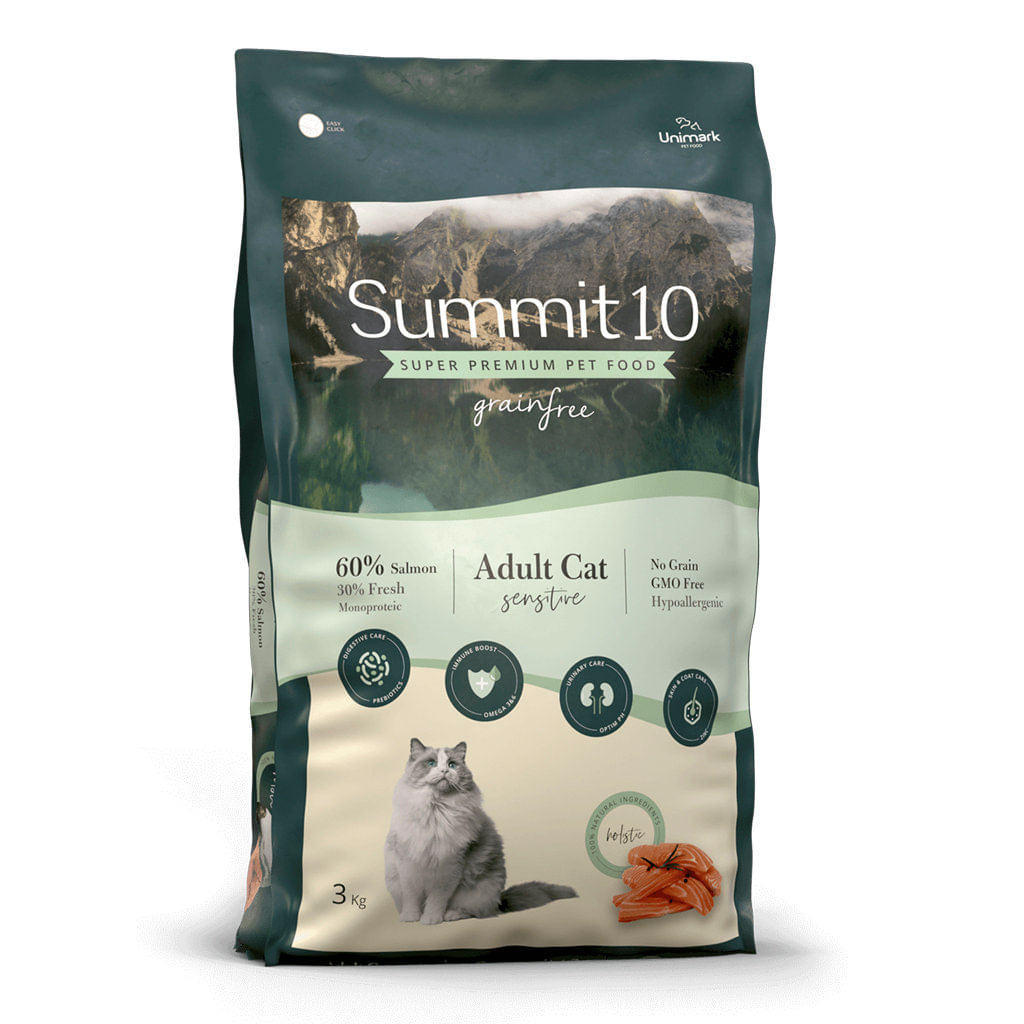 Concentrado para gato adulto Summit10 grain free feline adulto - 6.6lb