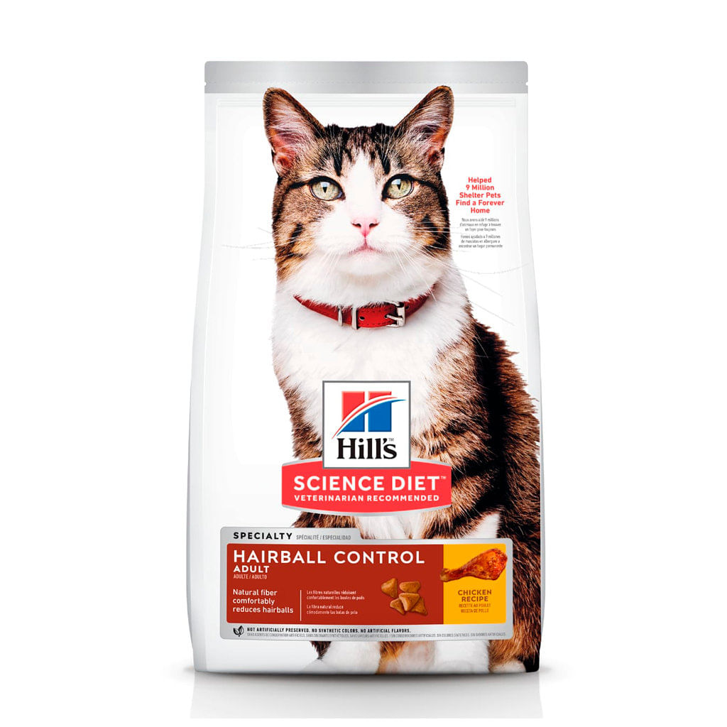 Concentrado para gato adulto Hill´s science diet hairball control - 3.5lb