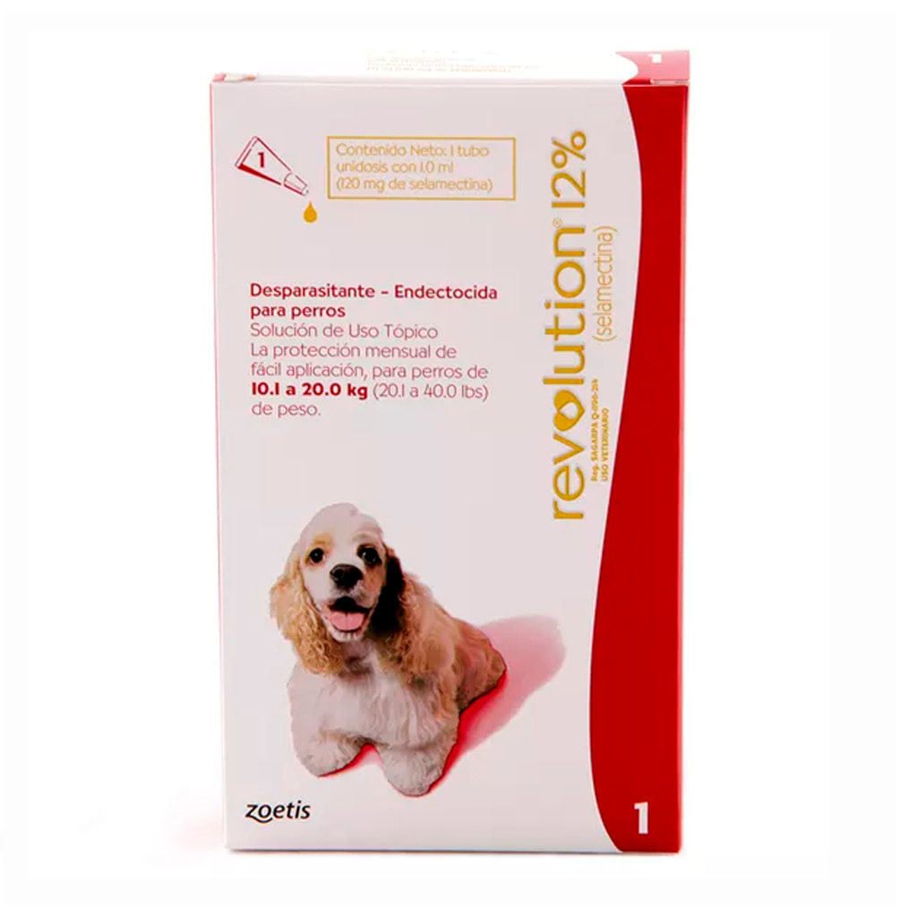 Antipulgas para perro pipeta Revolution roja 10.1kg a 20kg