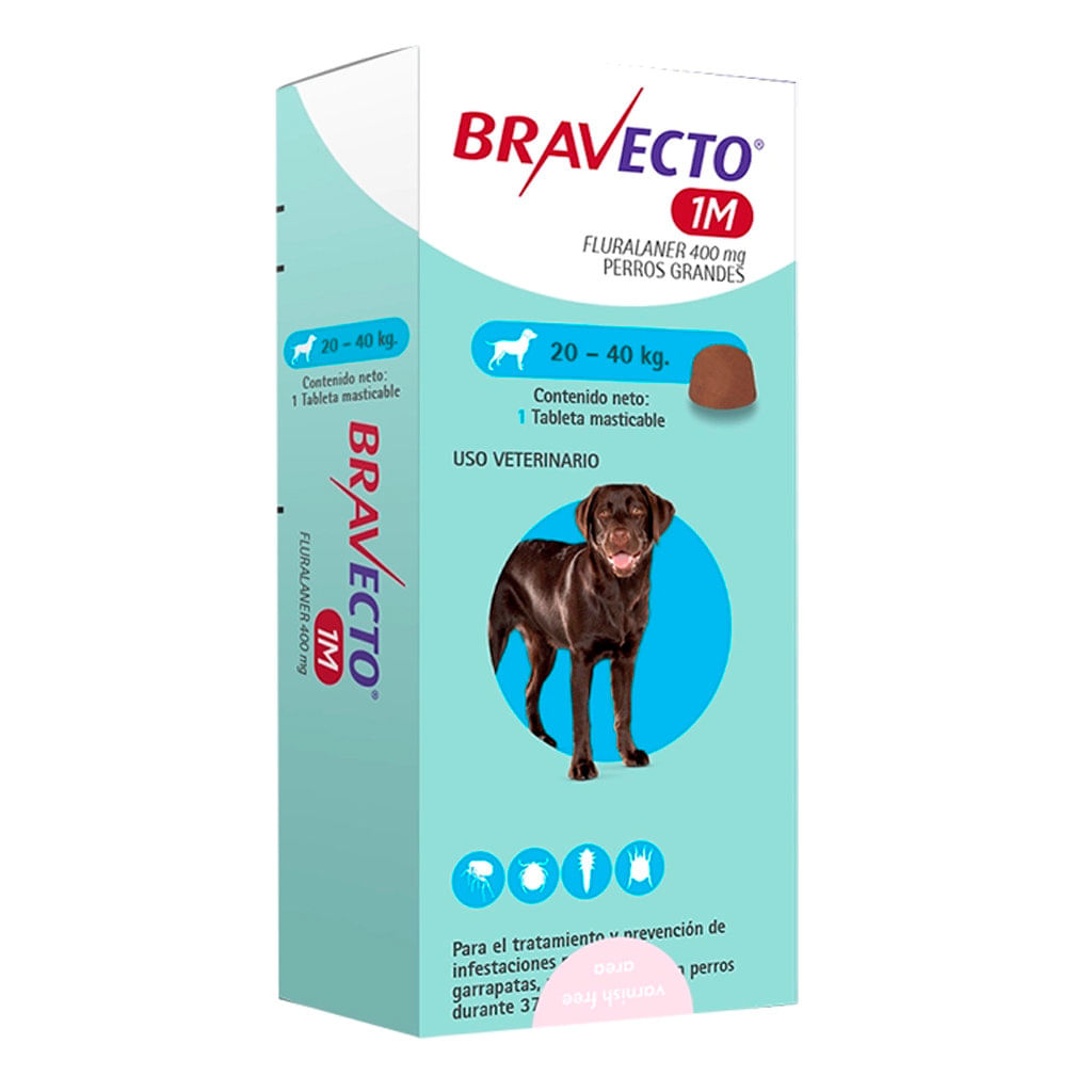Antipulgas para perro Bravecto 1M - 20 a 40kg