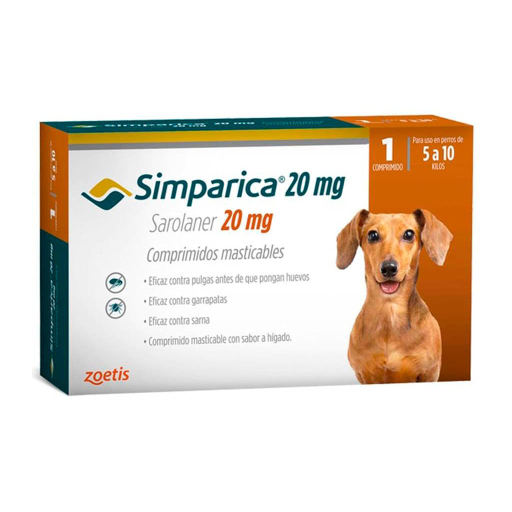 Antipulgas para perro Simparica 20mg 5-10kg