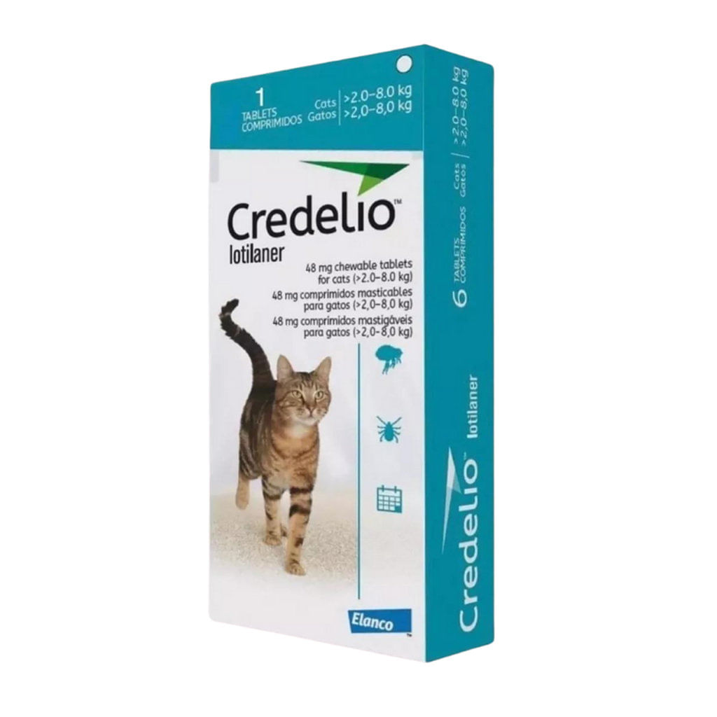 Antipulgas para gato Credelio gato 48mg 2 a 8kg - 3 tableta