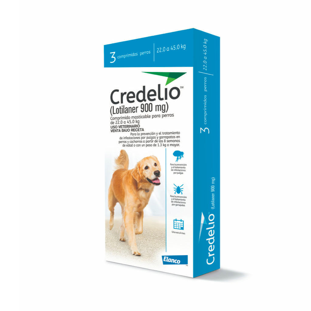 Antipulgas para perro tableta Credelio - 22 a 45 kg(3 tabletas)