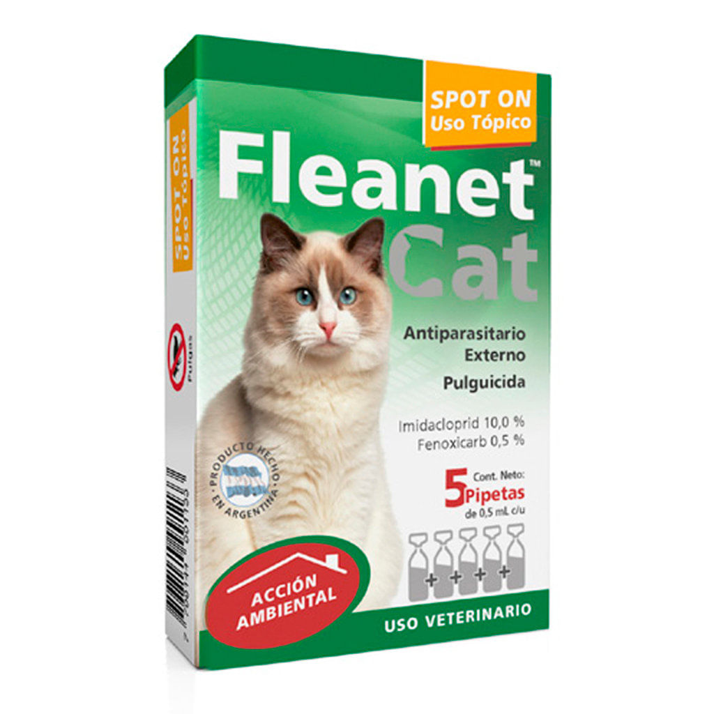 Antipulgas para gato Fleanet pipeta para gatos (caja 5 pipetas)
