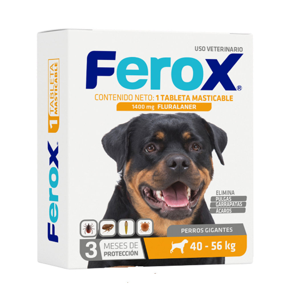 Antipulgas para perro Ferox tableta masticable 40kg - 56 kg