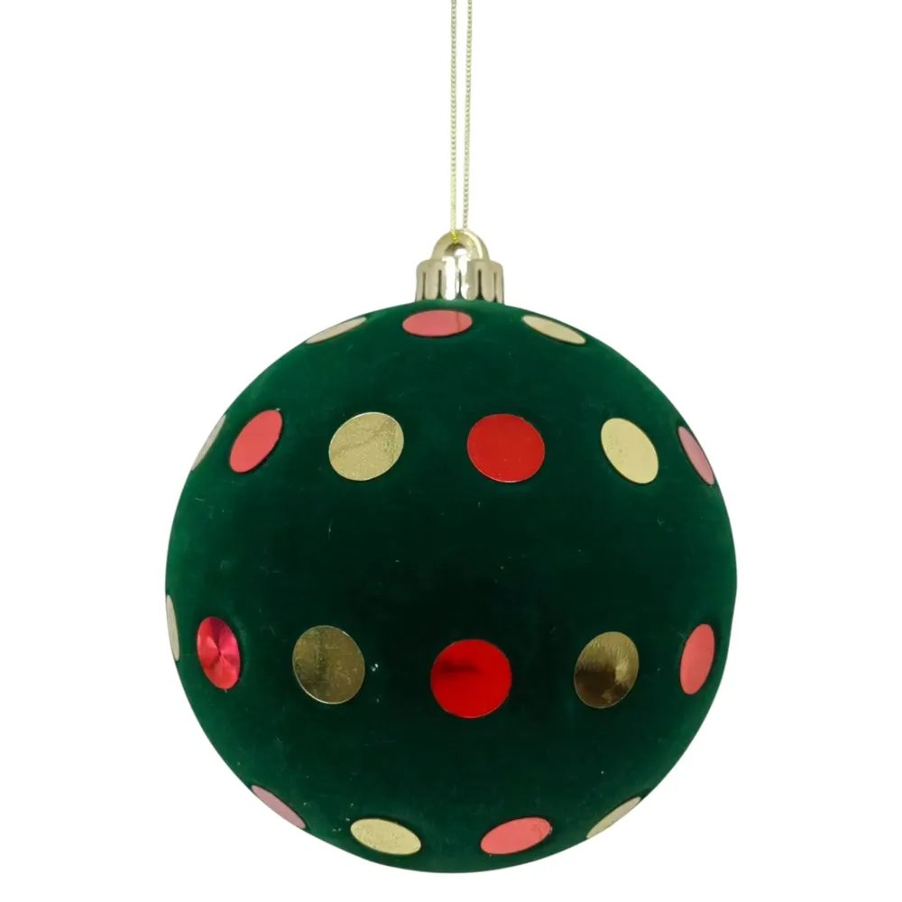 Adorno Holiday Time Premium con flock y lentejuelas para Navidad - 15 cm