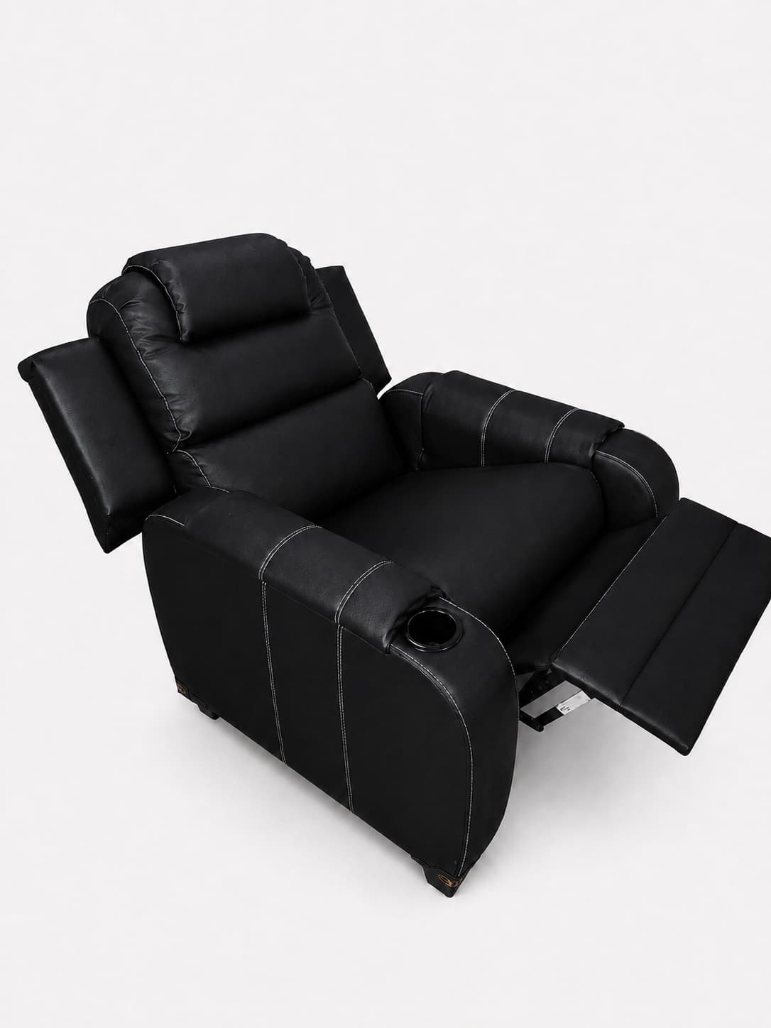 Sillón reclinable Individual Orrego modelo Suiza Cuerina negra