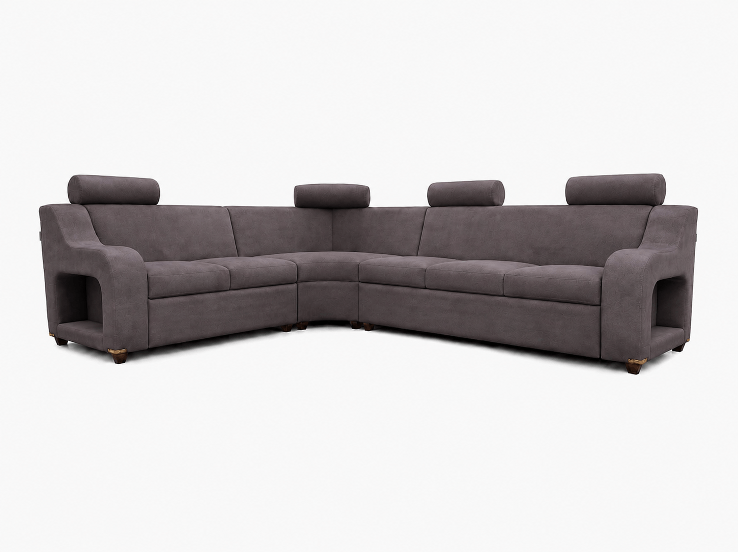 Sala modular Orrego modelo Paris suede color café quemado