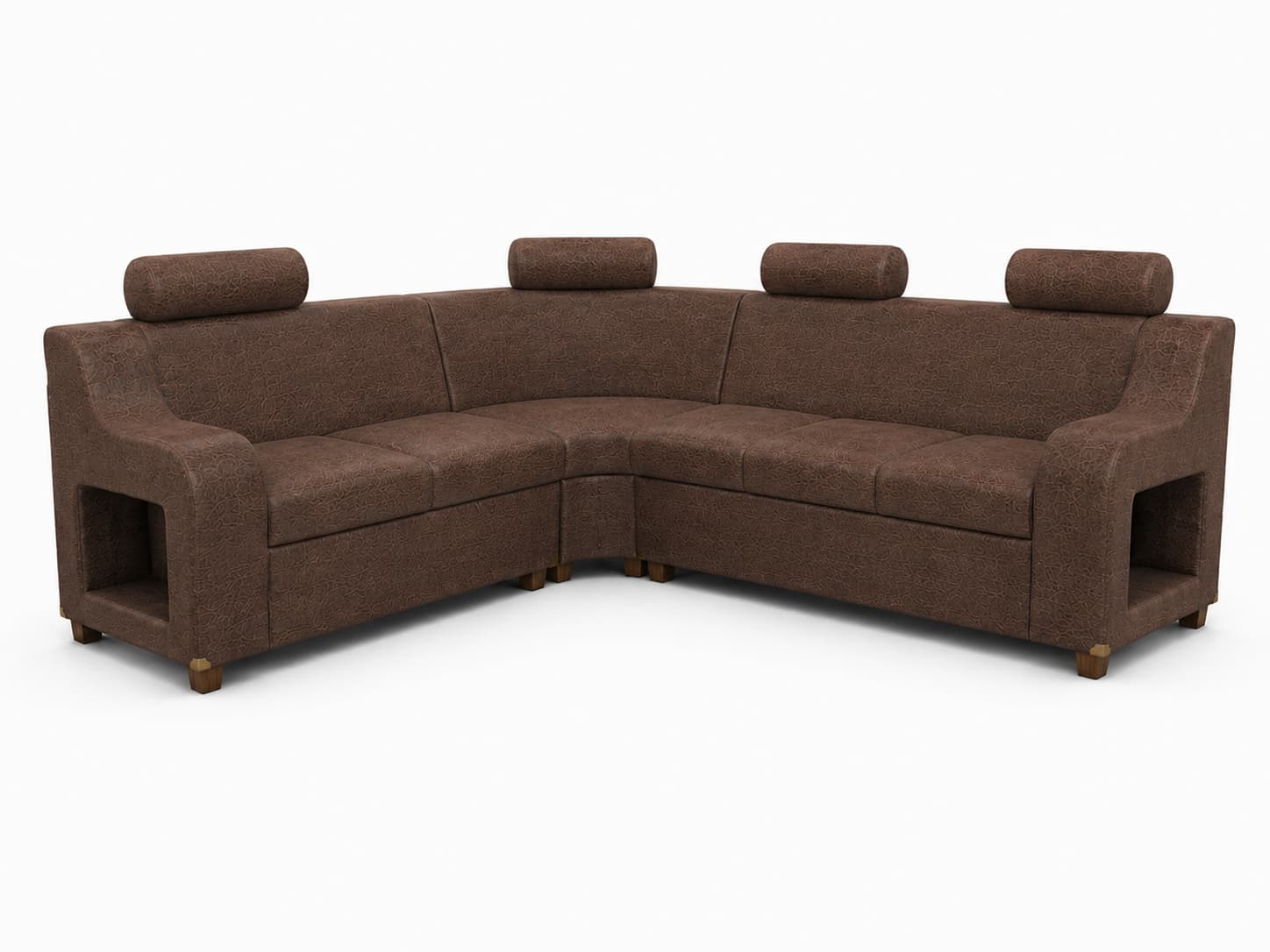 Sala modular Orrego modelo Paris microcuero color brownie