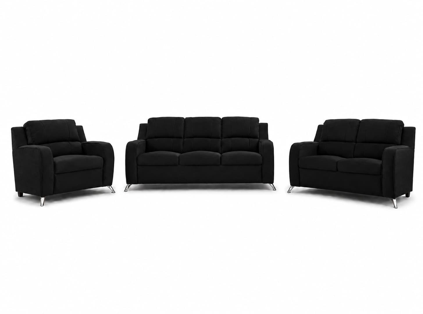 Sala 3-2-1 Orrego modelo Estambul suede color negro