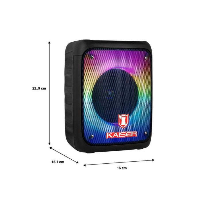 Bocina, 4 Luz Flama Kaiser Ksr link, Recar, Bt, Fm,Usb, Micro Sd, Aux, 7W Rms