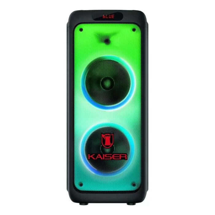Bocina One Body Kaiser 2X10 Luz Flama Ksr link, Recargable, Bt, Fm, Usb, 1 Mic Alambrico,…