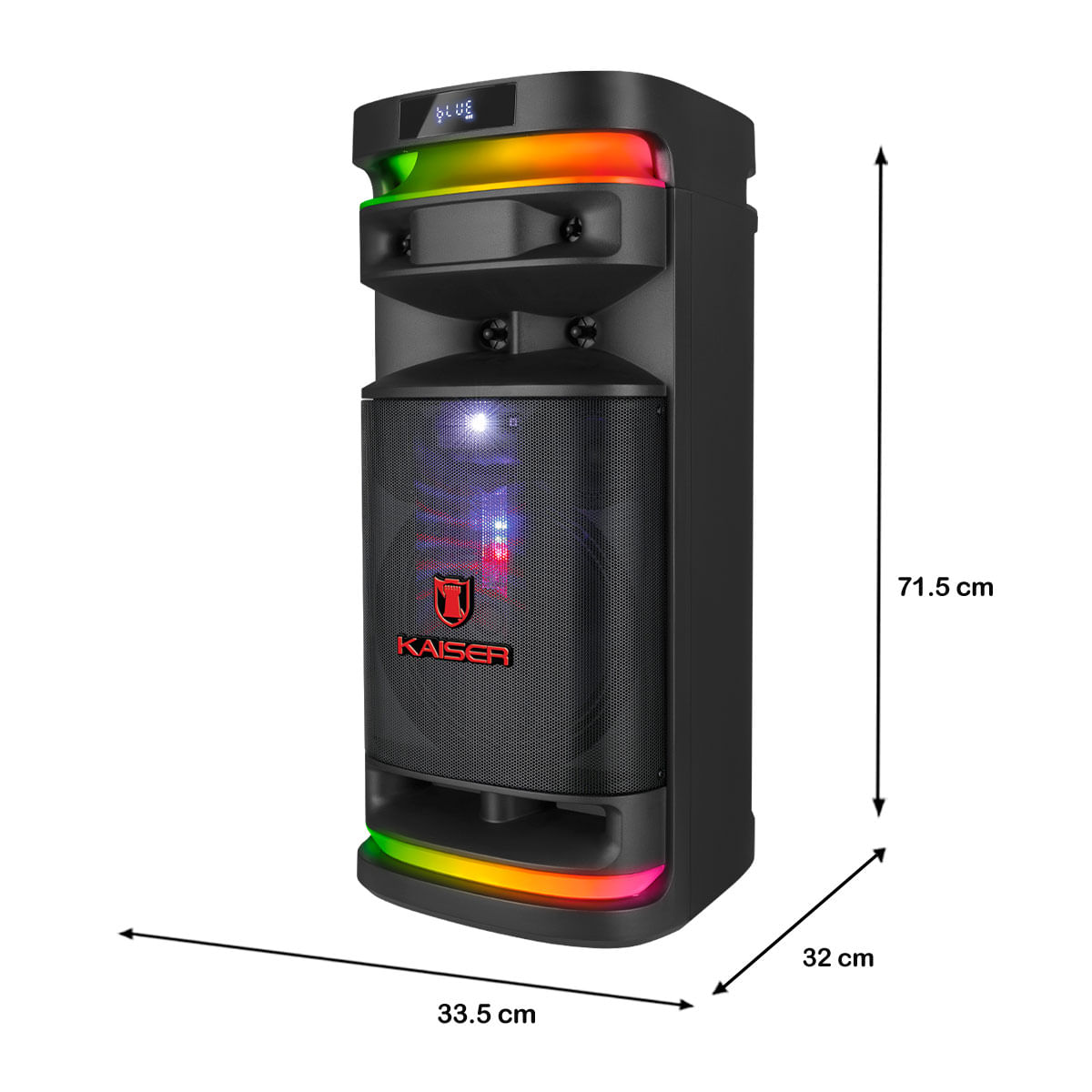 Bocina, One Body Kaiser 10 + Tw 2+ Mr 3 Luz Led Rgb Ksr-Link, Recar, Bt, fm ,Usb, Micro Sd…