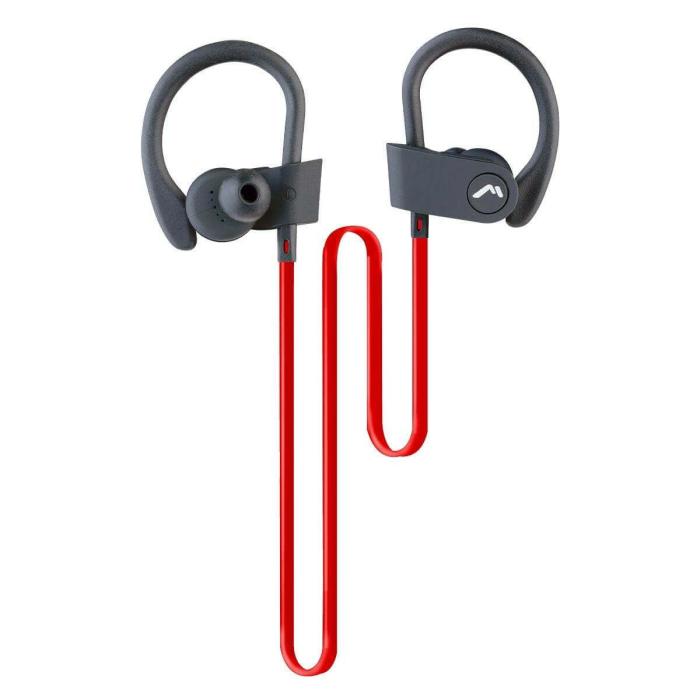 Audífono Mitzu Sport Tel Y Musica Bt, 10 M Recargable Negro-Rojo