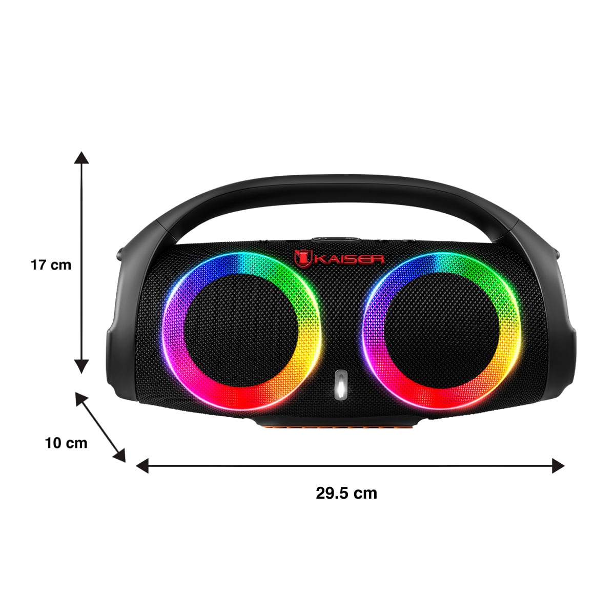 Bocina Kaiser Circle Light Con Ksr-Link , Recar, Bt, Aux, Fm, Usb, Micro Sd, 16W Rms, Negr…