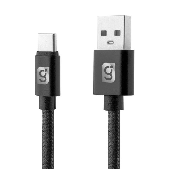 Cable Green leaf Usb A Tipo C 3A 60W 1.5M Trenzado Negro