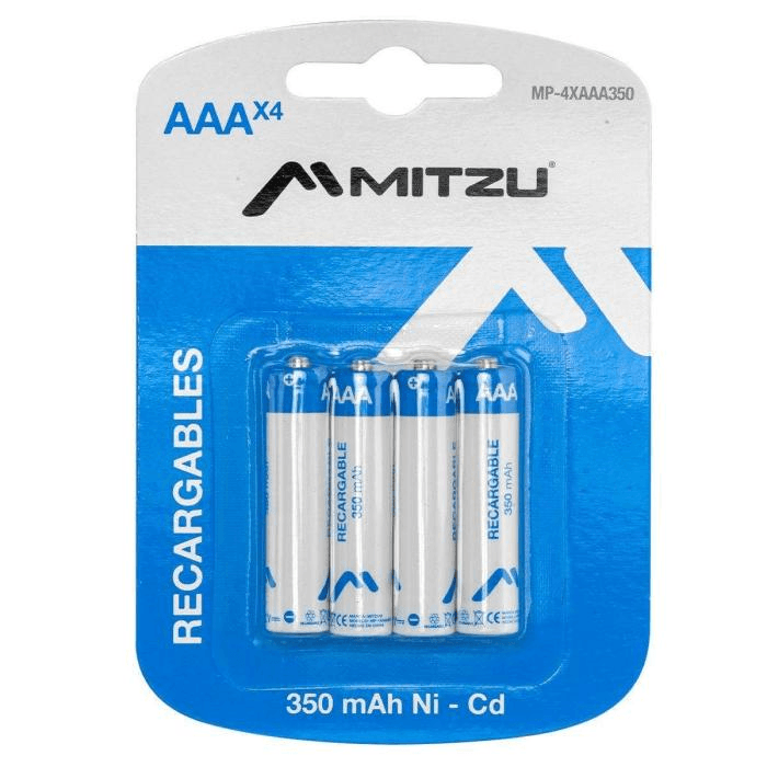 Pila Recargable Mitzu Aaa 350 Mah NiCd 4 Pz Bl