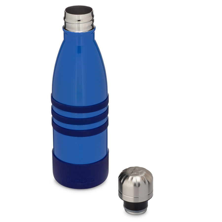 Yumbox Aqua - Botella de agua de acero inoxidable azul 14 oz/ 14.2 fl oz
