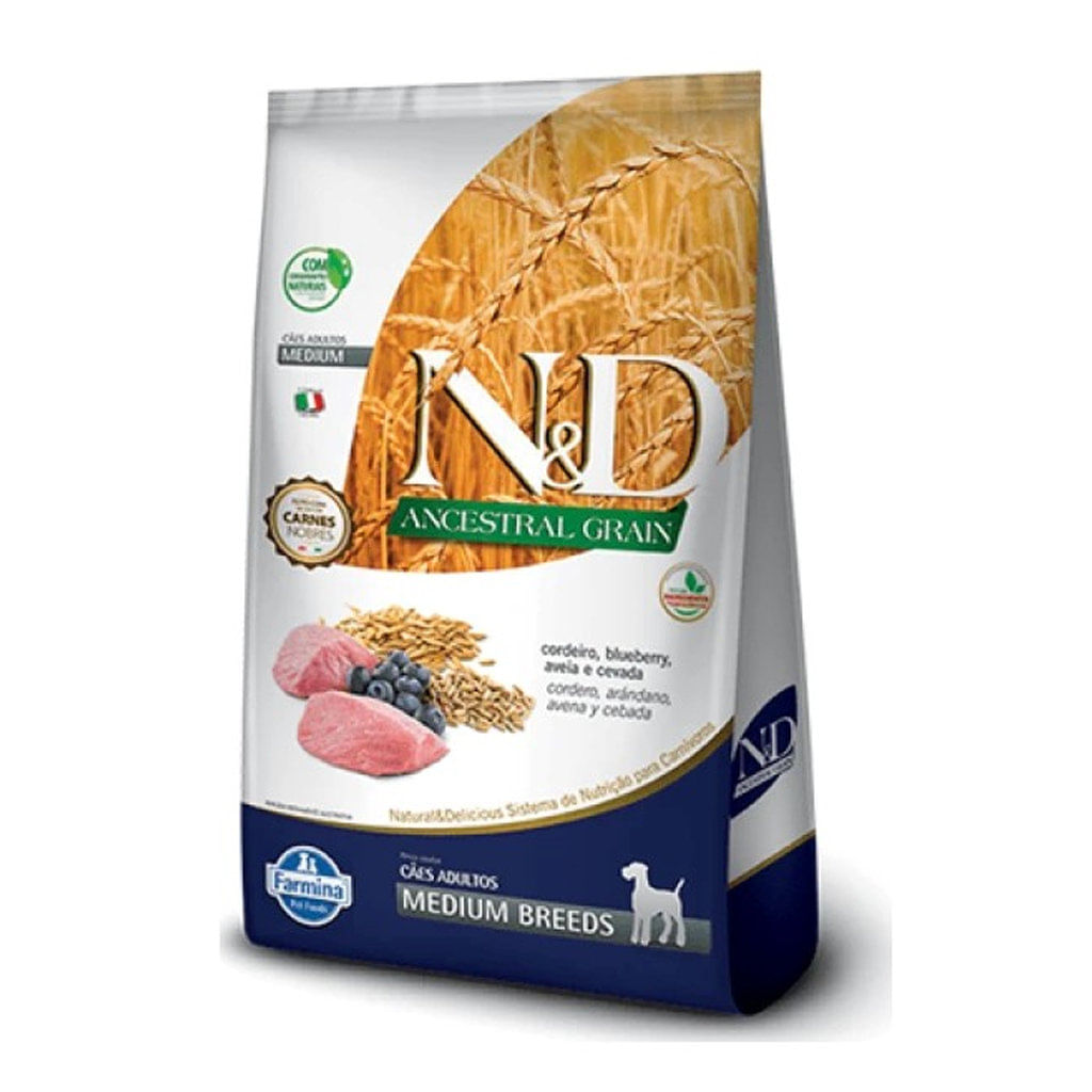 Concentrado para perro adulto N&D ancestral cordero adulto medium - 5.5lb