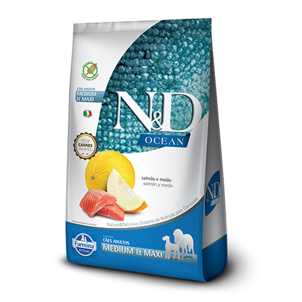 Concentrado para perro adulto N&D ocean adulto medium/maxi salmon - 22.2lb