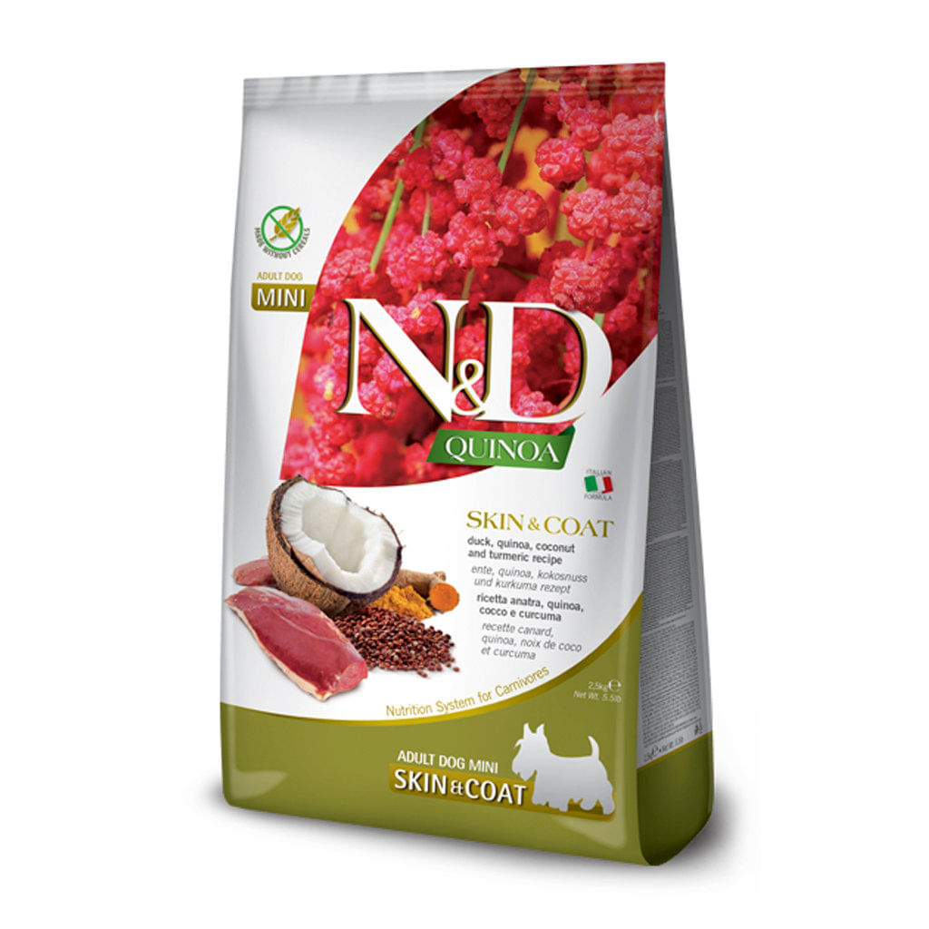 Concentrado para perro adulto N&D quinoa pato piel y pelo adulto mini - 5.5lb