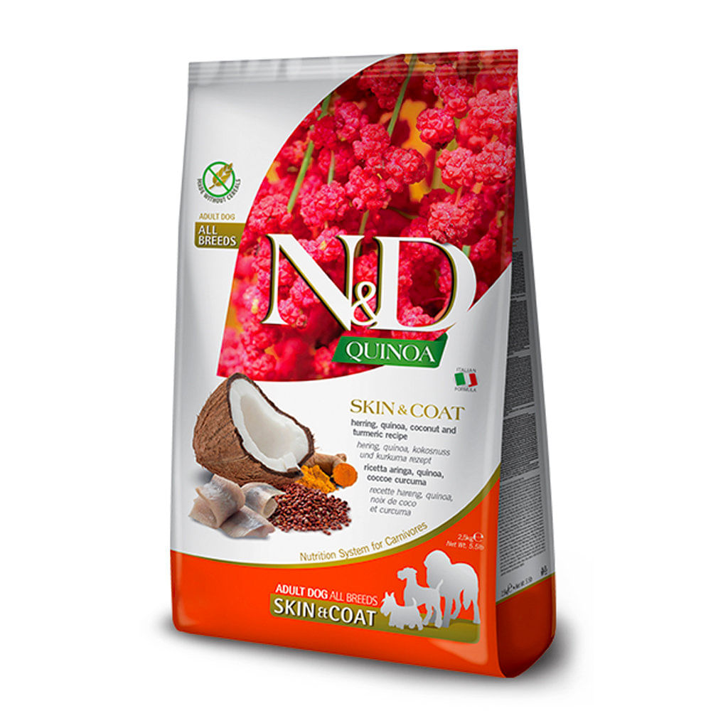 Concentrado para perro adulto N&D quinoa pescado piel y pelo adulto - 22lb