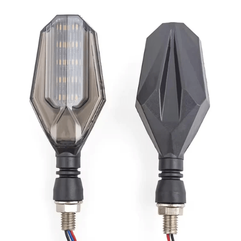 Par de luces Sport direccionales LED universales para motocicleta intermitentes con base flexible 2 funciones.