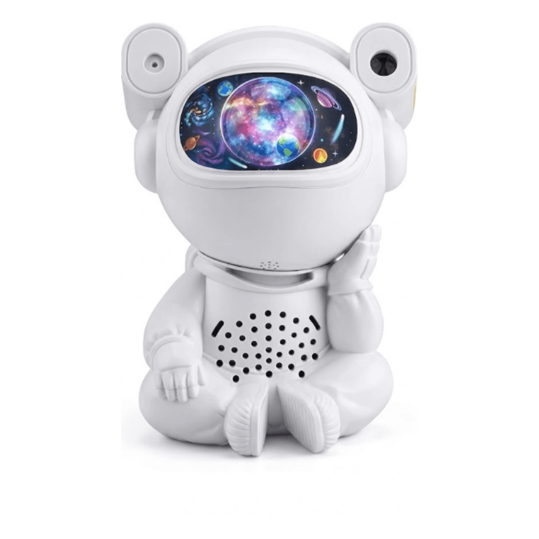 Proyector de estrellas astronauta con bocina Bluetooth efecto galaxia y nebulosa luz noctu…