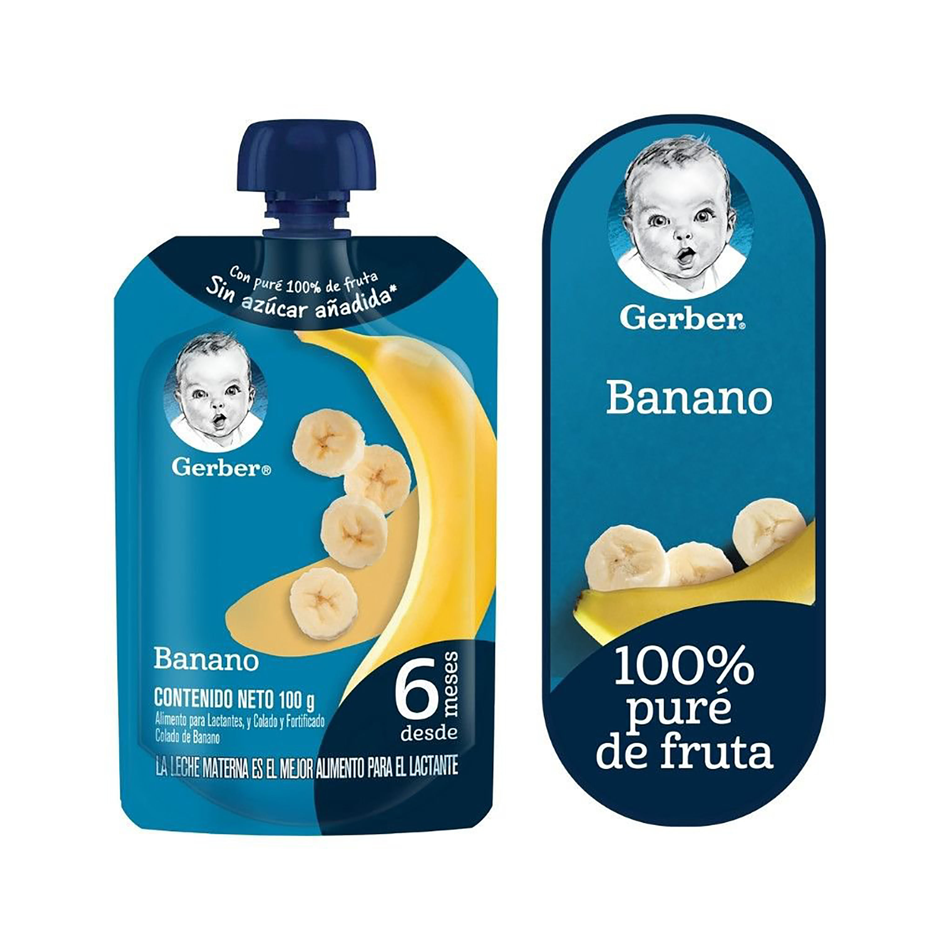 Compota Banano Sin Azúcar Gerber Pouch