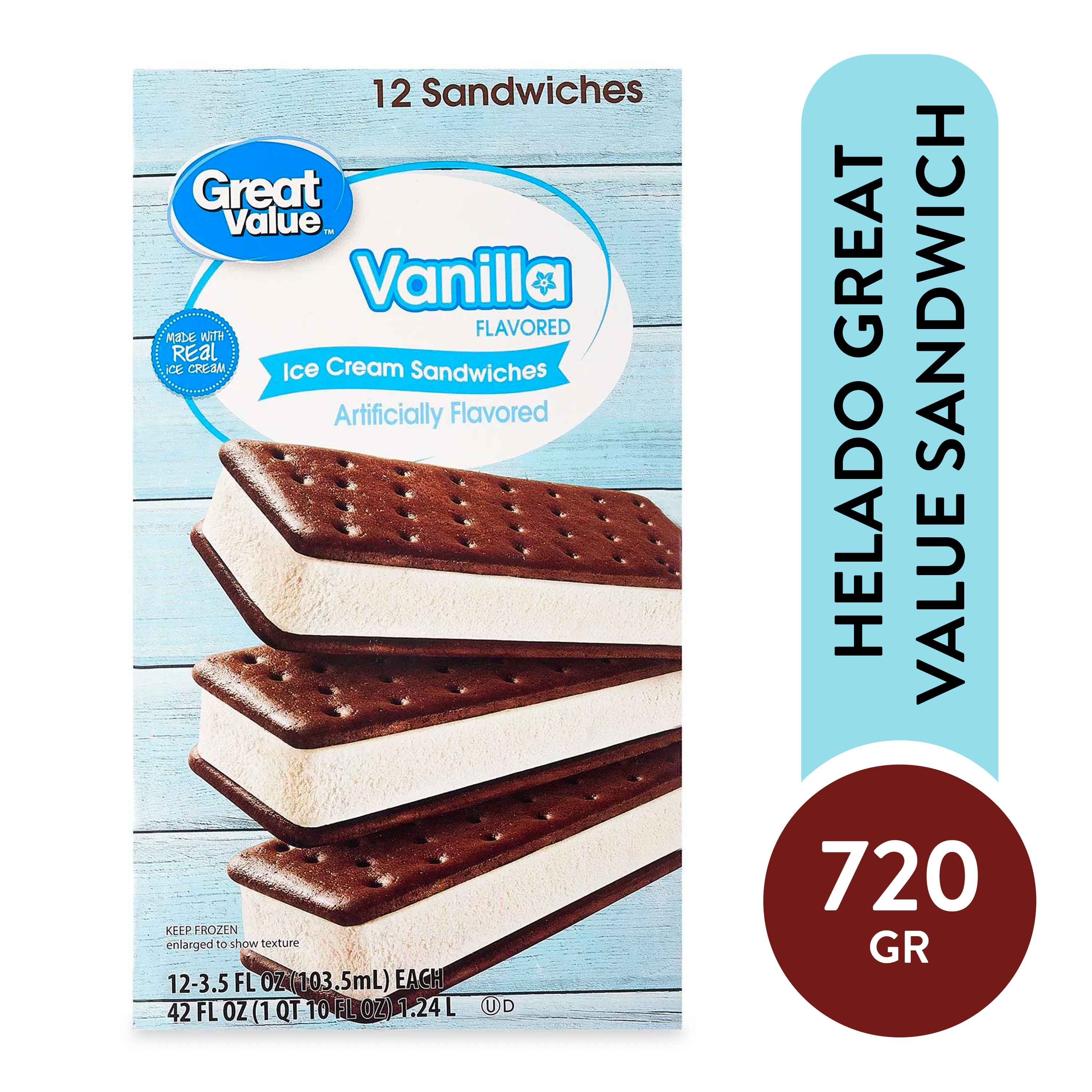 Helado Great Value Sándwich 12 Uds - 720 g