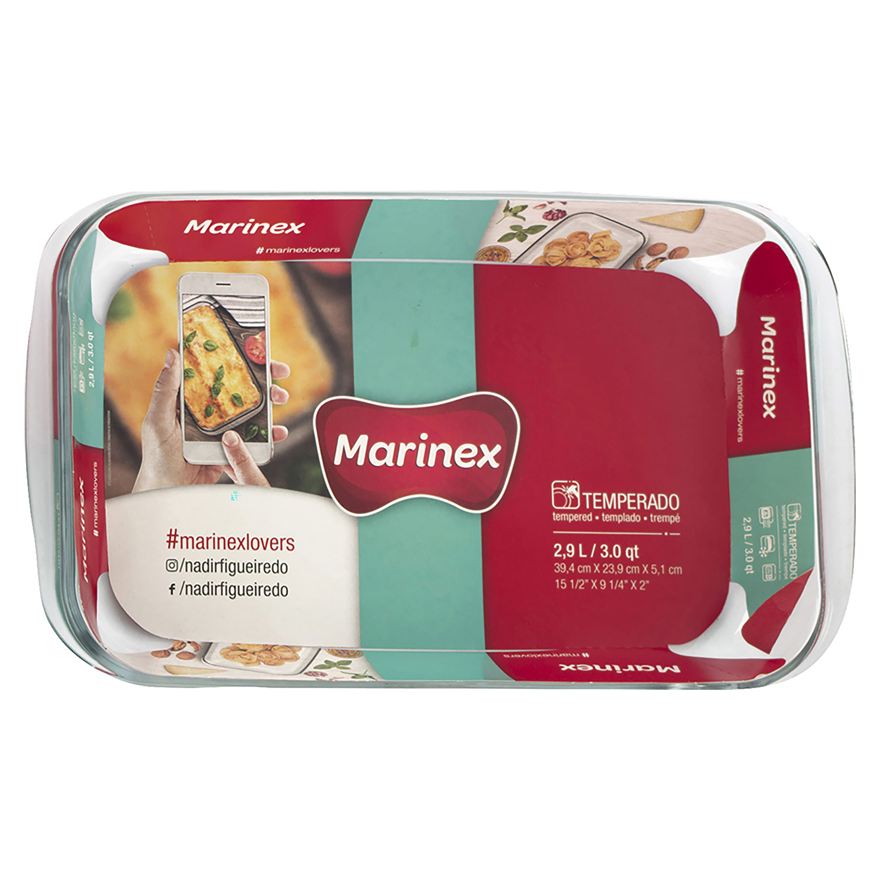 Refractario Marinex Rectangular Grd 39 cm X 23 cm - 2.9 L
