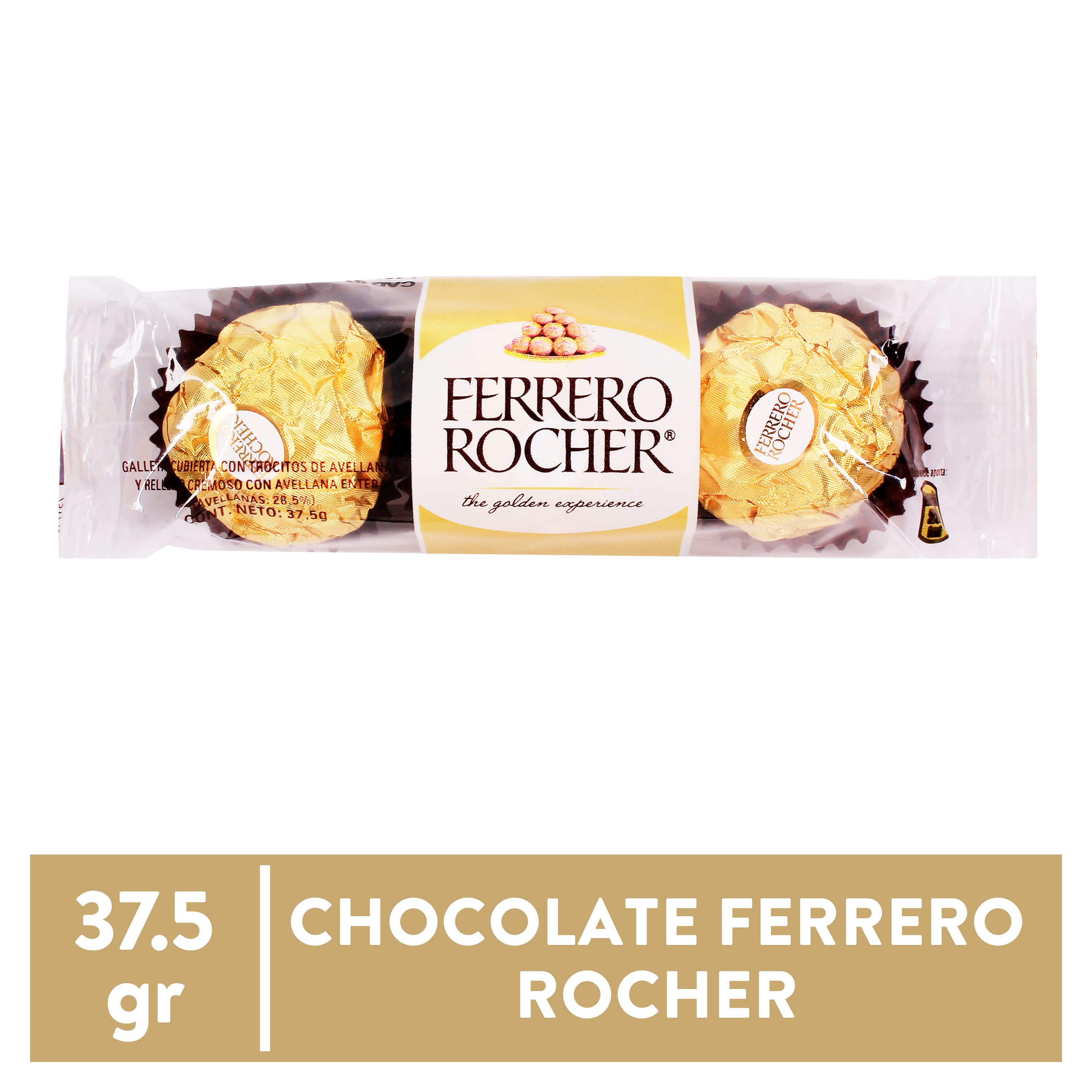 Chocolate Ferrero Rocher 3 Piezas - 37.5 g