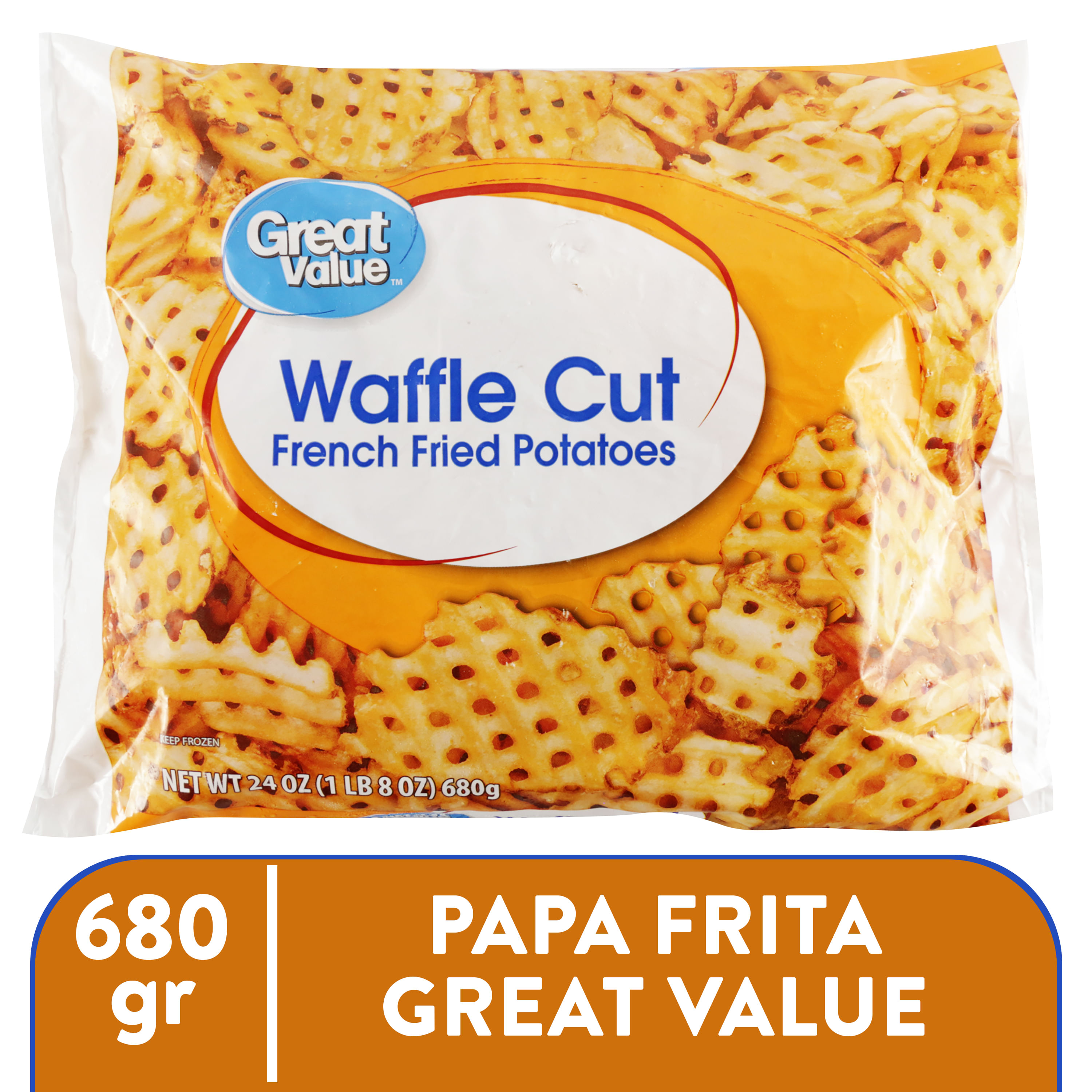 Papas Fritas Great Value Congeladas Tipo Waffle - 680 g