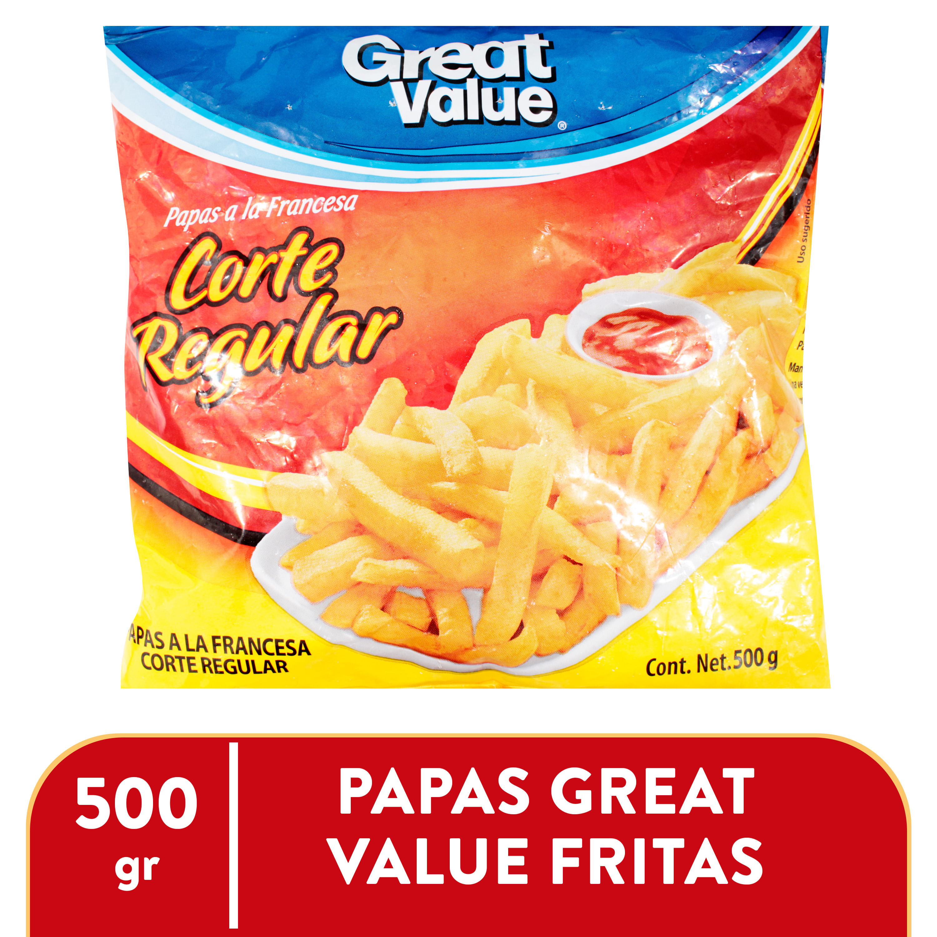 Papas Fritas Great Value Congeladas Corte Regular - 500 g