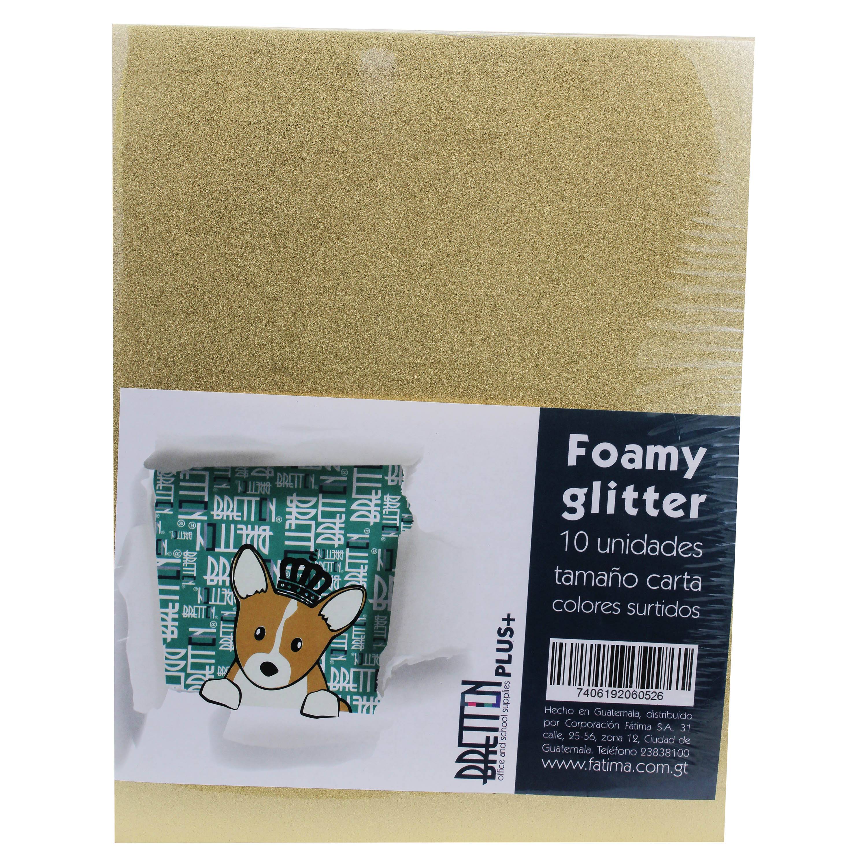 Hojas Foamy Bretton brillantes tamaño carta - 10 Uds