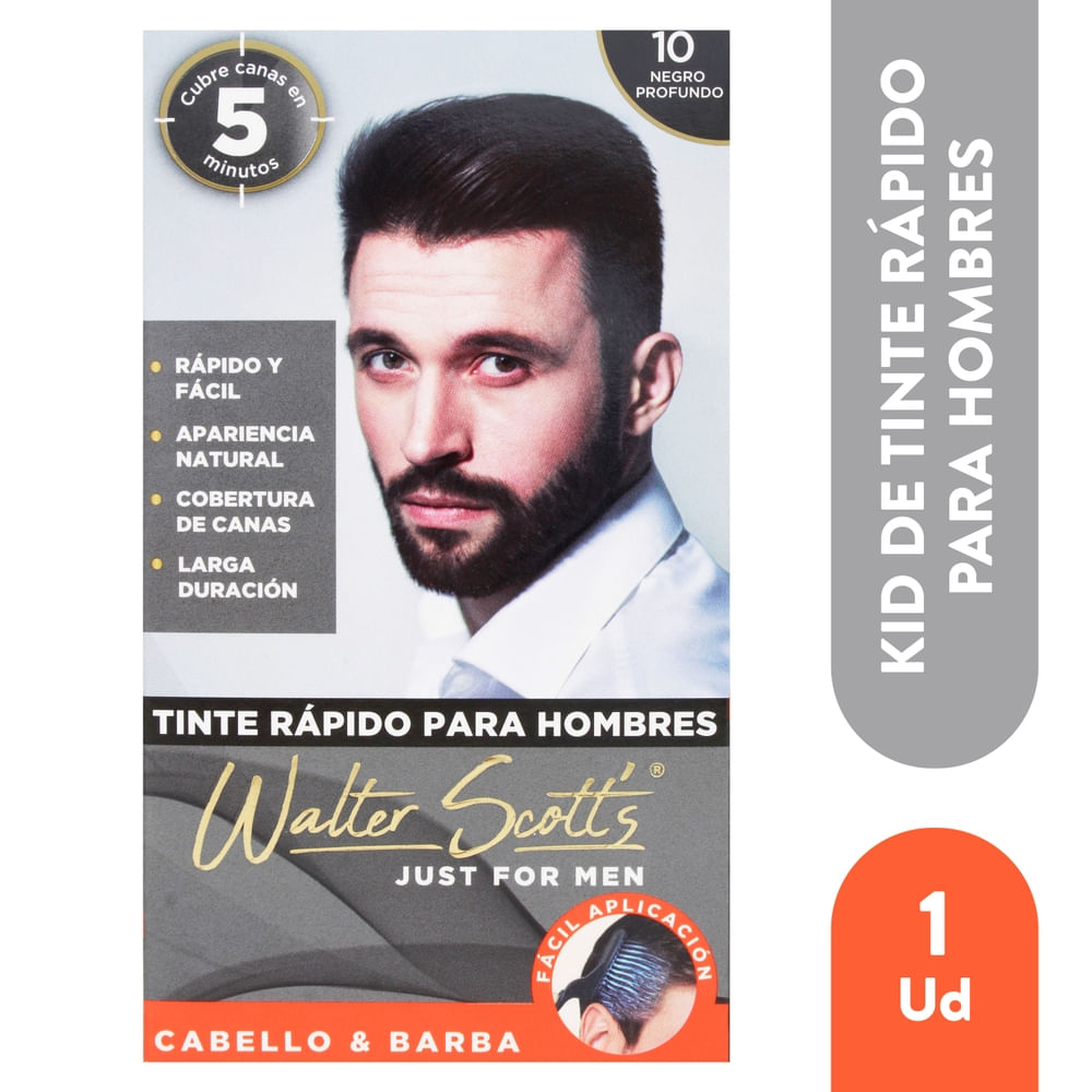 Tinte para cabello Walter Scott's para hombre negro 10 - 1 Ud