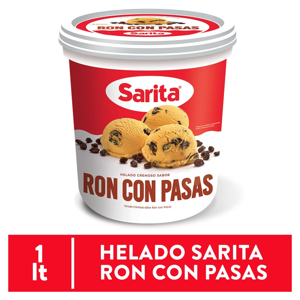 Helado Ron Con Pasas Sarita
