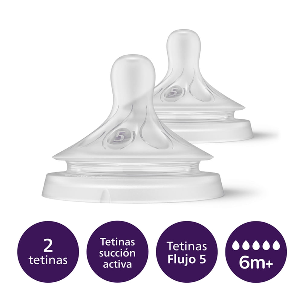 Tetina avent Phillips natural response flujo 5 - 2 uds