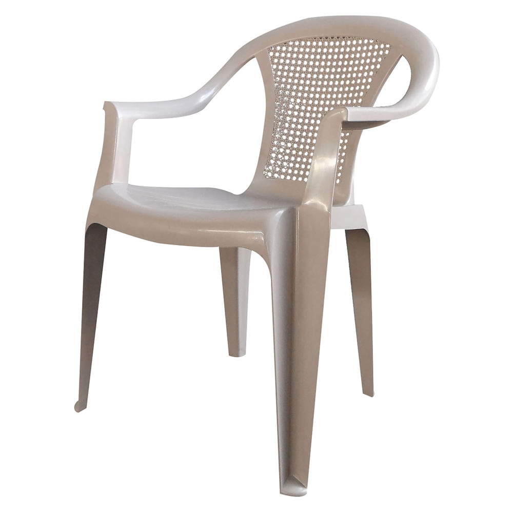 Silla Megaplast turin con brazos color beige