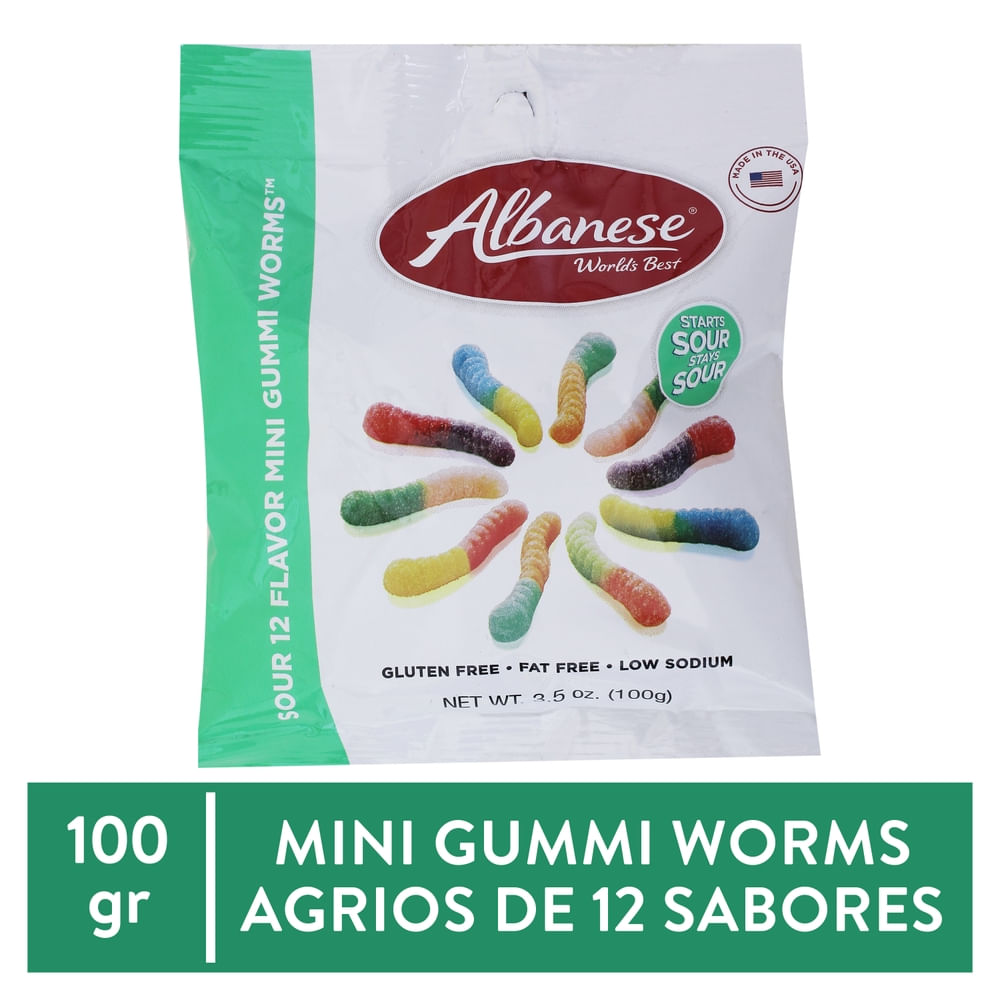 Gomitas 12 Flavor Sour Mini Worms 3 5 Oz