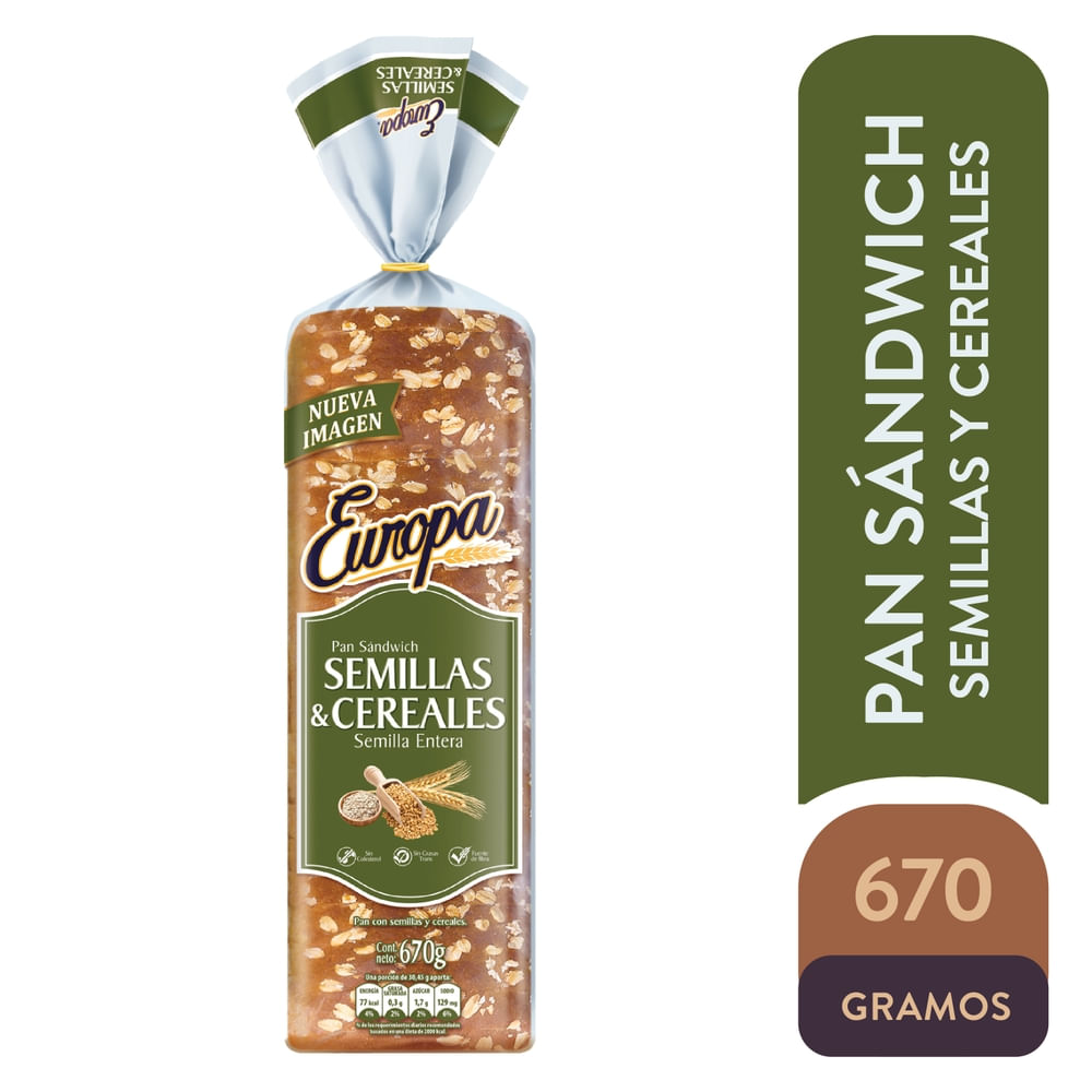 Pan Sándwich Semillas y Cereales Europa