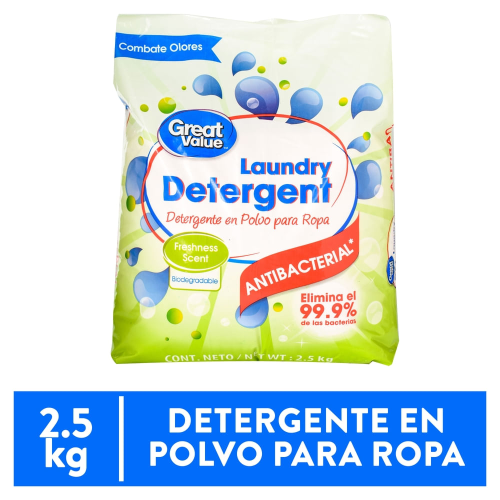Detergente Great Value En Polvo Antibacterial - 2.5 kg
