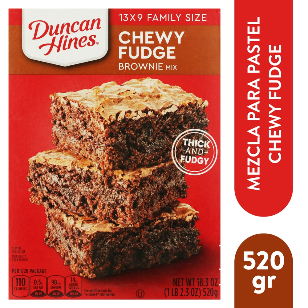 Mezcla Duncan Hines para brownie tamaño familiar - 520 g